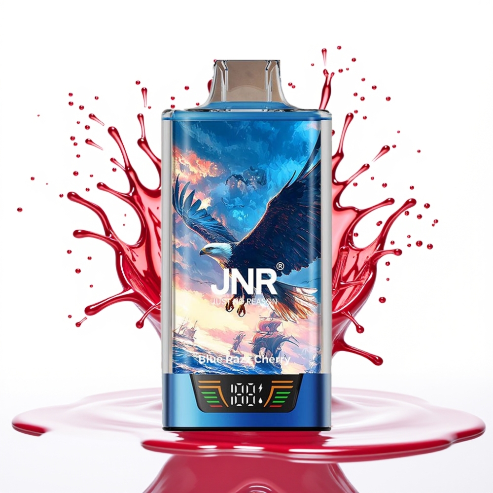 JNR Falcon Pro 28000 Izmetamais Veips – Zilā Aveņķirše, 30ml, 28000 Ivilcieni, 5% Nikotīns, USB-C