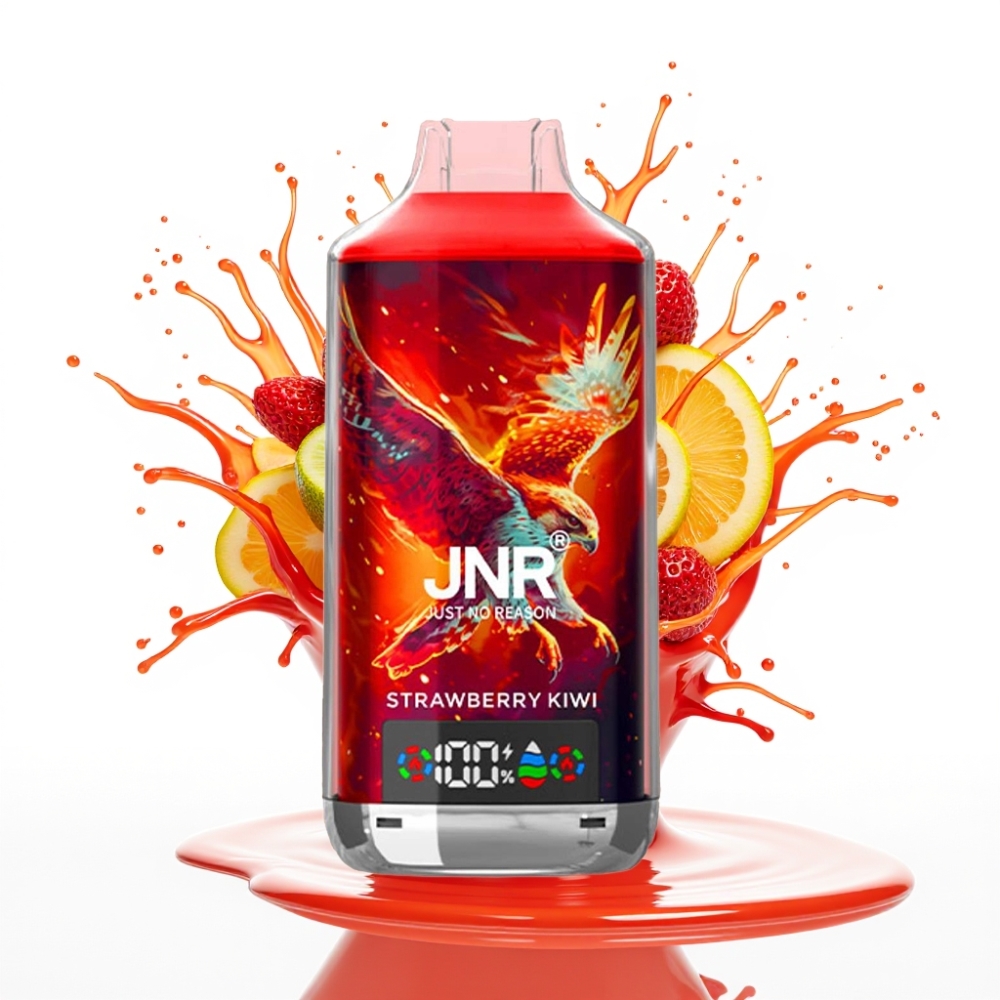 JNR Falcon X 18000 Puffs Disposable Vape Zemeņu Ķiršu, 18000 Puffs, 750mAh, 24ml, Digitālais Displejs