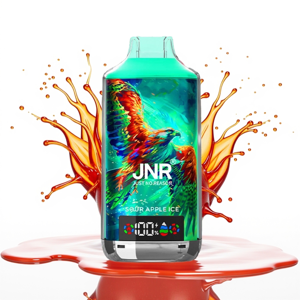 JNR Falcon X 18000 Puffs Izlietojamais Veips Skābā ābola Ledus – 750mAh, 24ml, Digitālais displejs, Type-C Uzlāde