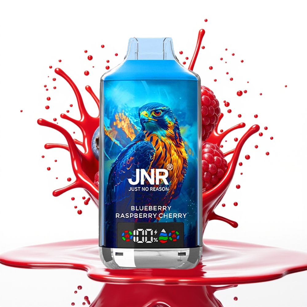 JNR Falcon X 18000 Puffs Izmetamais Veips Zilārene, Aveņu, Ķiršu – 24ml, 750mAh, Digitālais Displejs, Type-C Uzlāde