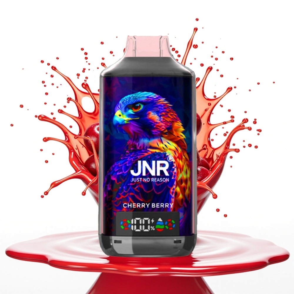 JNR Falcon X 18000 Puffs Izmetamais Veips Čeriju ogu aromāts, 24ml e-šķidrums, 750mAh baterija, Type-C uzlāde