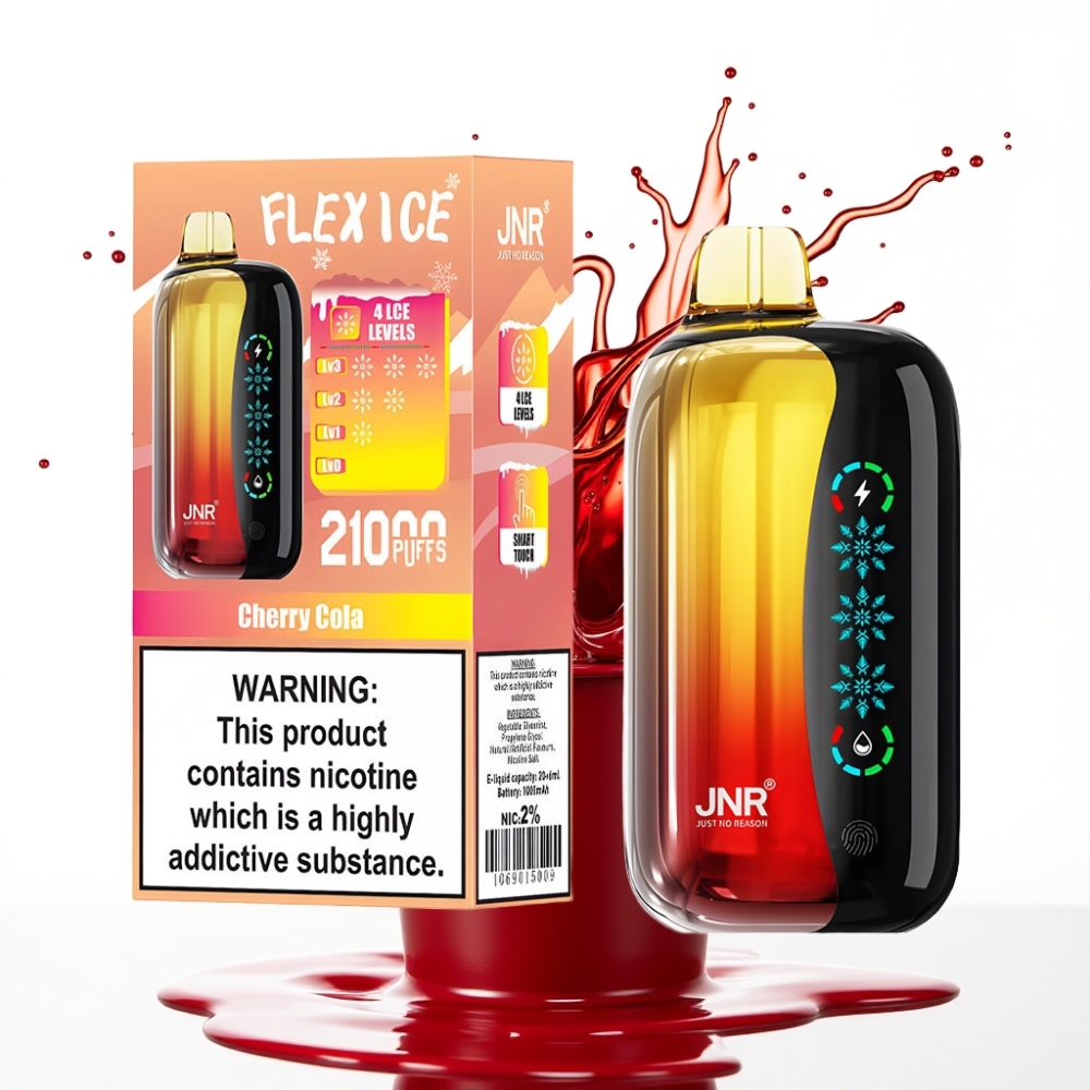 JNR Flex Ice 21000 Pitu Disposable Vape (Ledus regulējams, 26ml e šķidrums, pielāgojams gaisa plūsma) Ķiršu kola