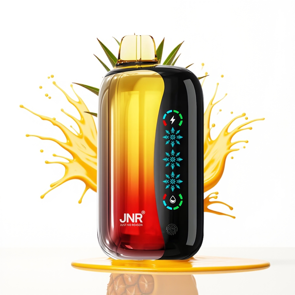 JNR Flex Ice 21000 Puffs Disposable Vape – Saldējuma regulējams, 26ml e-šķidrums, pielāgojams gaisa plūsma, Persiku Mango Ananāsu garša