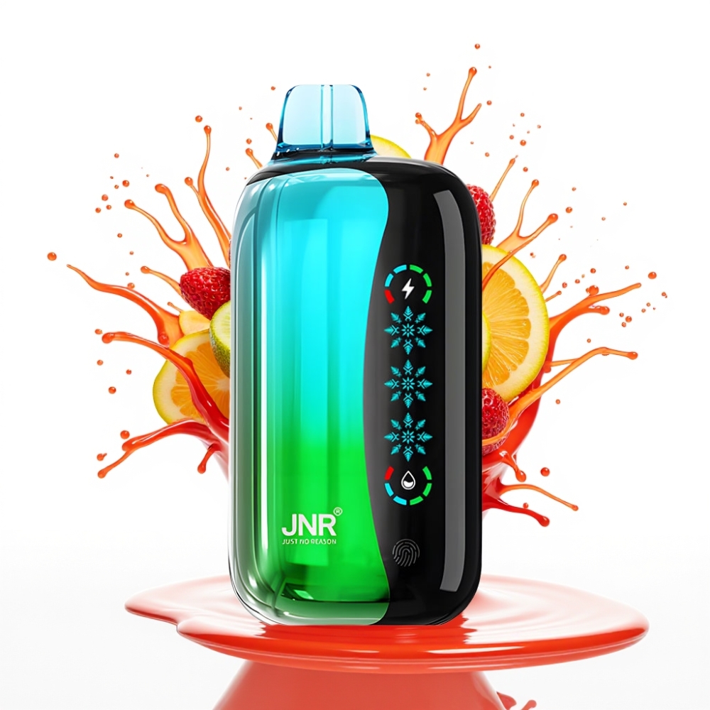 JNR Flex Ice 21000 Puffs Disposable Vape Zemeņu Kiwi, 26ml E-liquid, 1.2 Ohm Dual Mesh, Type-C Uzlāde