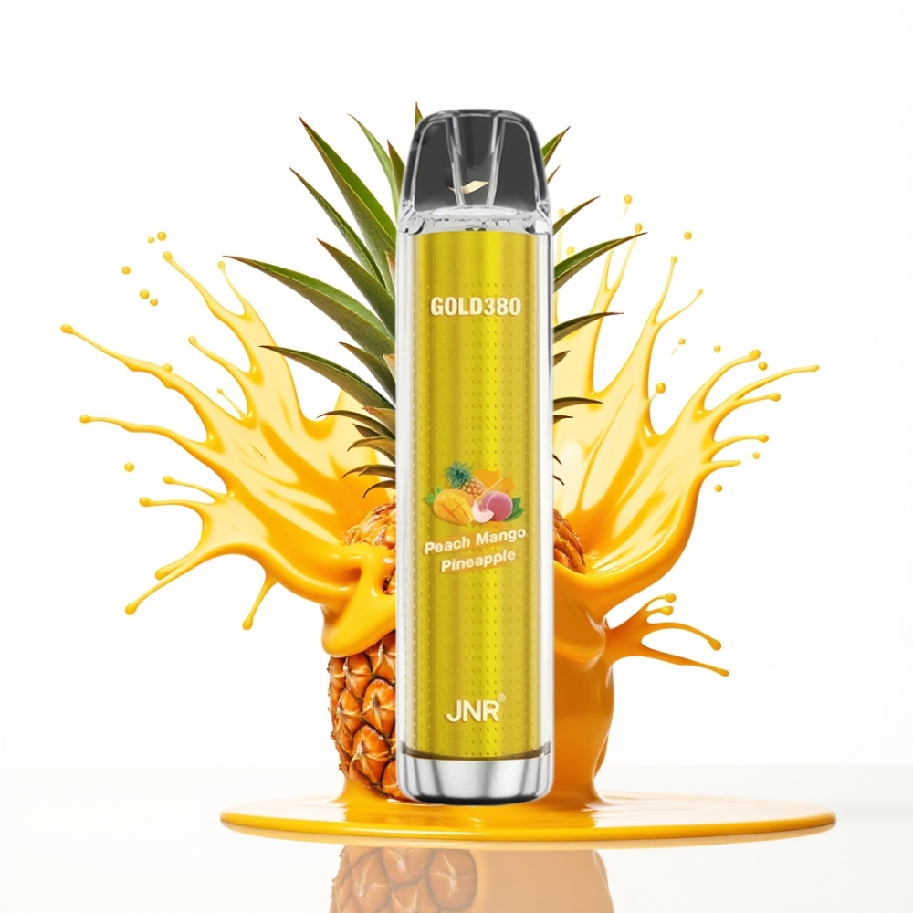 JNR Gold380 6000 Pikieni Disposable Vape Persiku Mango Ananāsu, 6000 Pikieni, 1500mAh, 1.0ohm