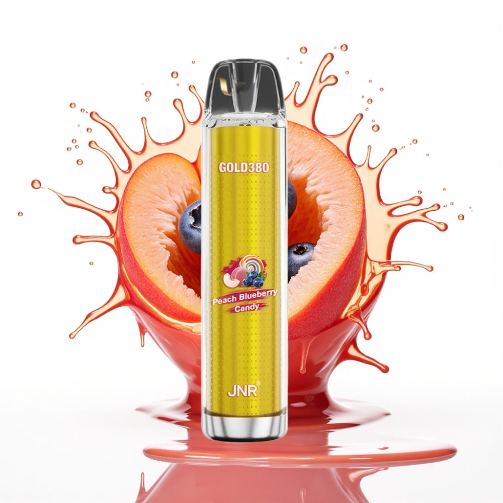 JNR Gold380 6000 Puffs Disposable Vape Persiku Zemenes 6000 Puffs 1500mAh 13ml