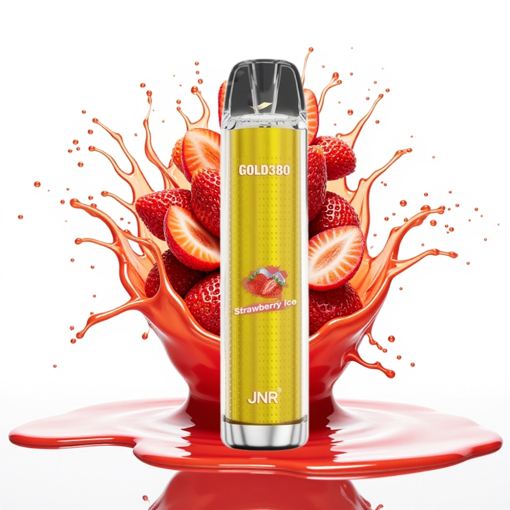 JNR Gold380 6000 Puffs Disposable Vape Zemeņu Ledus, 6000 Puffs, 1500mAh, 13ml