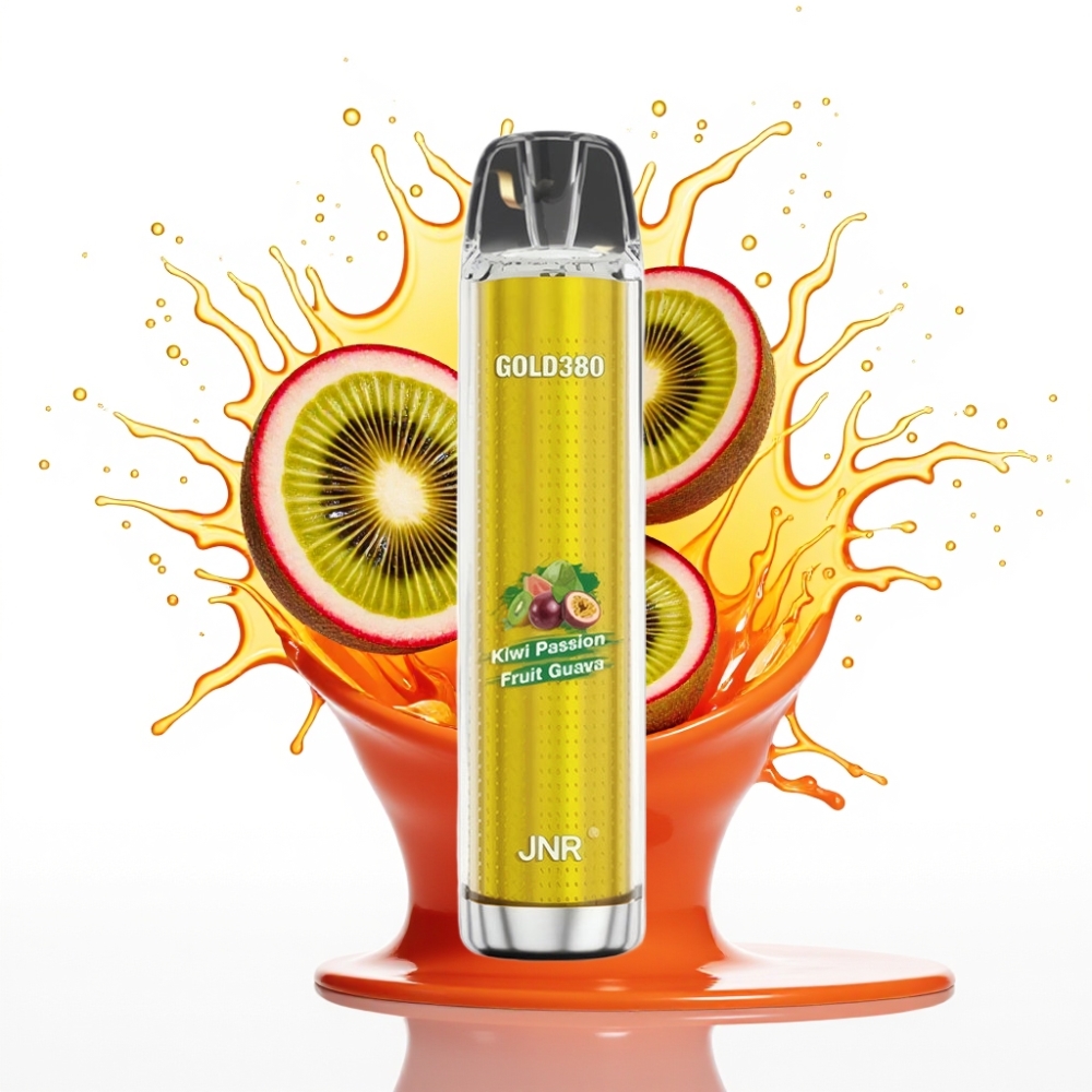 JNR Gold380 6000 Puffs Izmetamais Veips – 1500mAh, 1.0ohm, 13ml, Kivi Pasiflu Guava