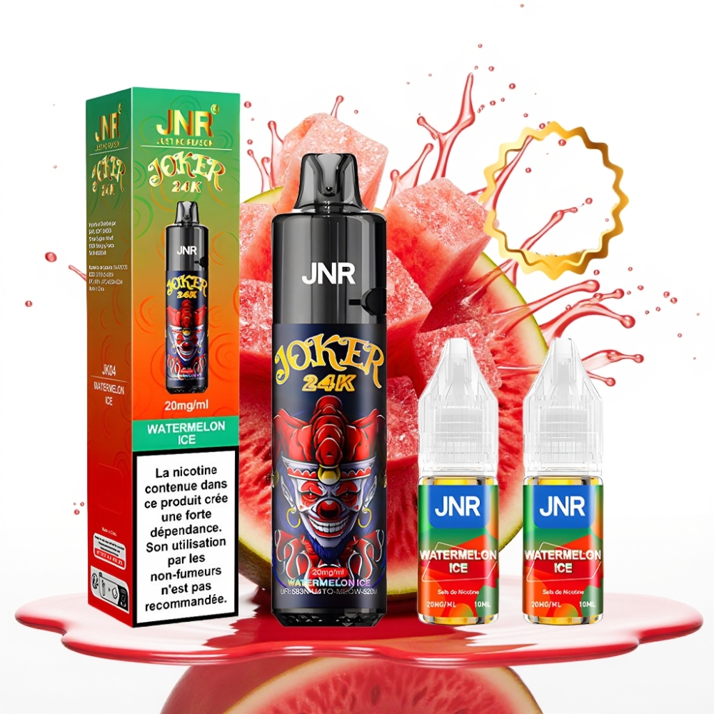 JNR Joker 24K Puffs Disposable Vape Arbūza Ledus, 2+10ml Pārbēdzams Pods, 800mAh Baterija, 24000 Puffs