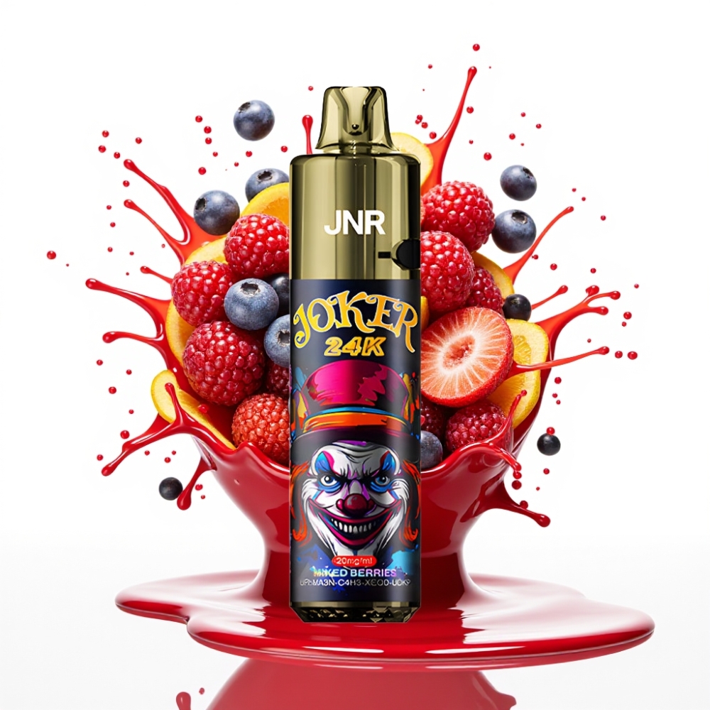 JNR Joker 24K Puffs Disposable Vape Jauktās Ogas — 24000 Puffs, 2% Nikotīna, 800mAh, Type-C Uzlāde
