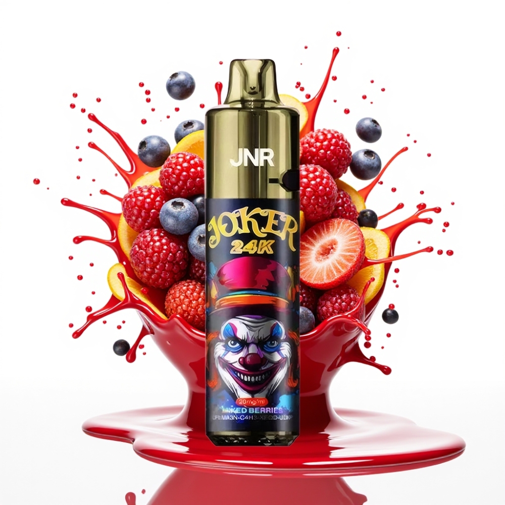 JNR Joker 24K Puffs Disposable Vape Jauktās Ogas — 24000 Puffs, 2% Nikotīna, 800mAh, Type-C Uzlāde