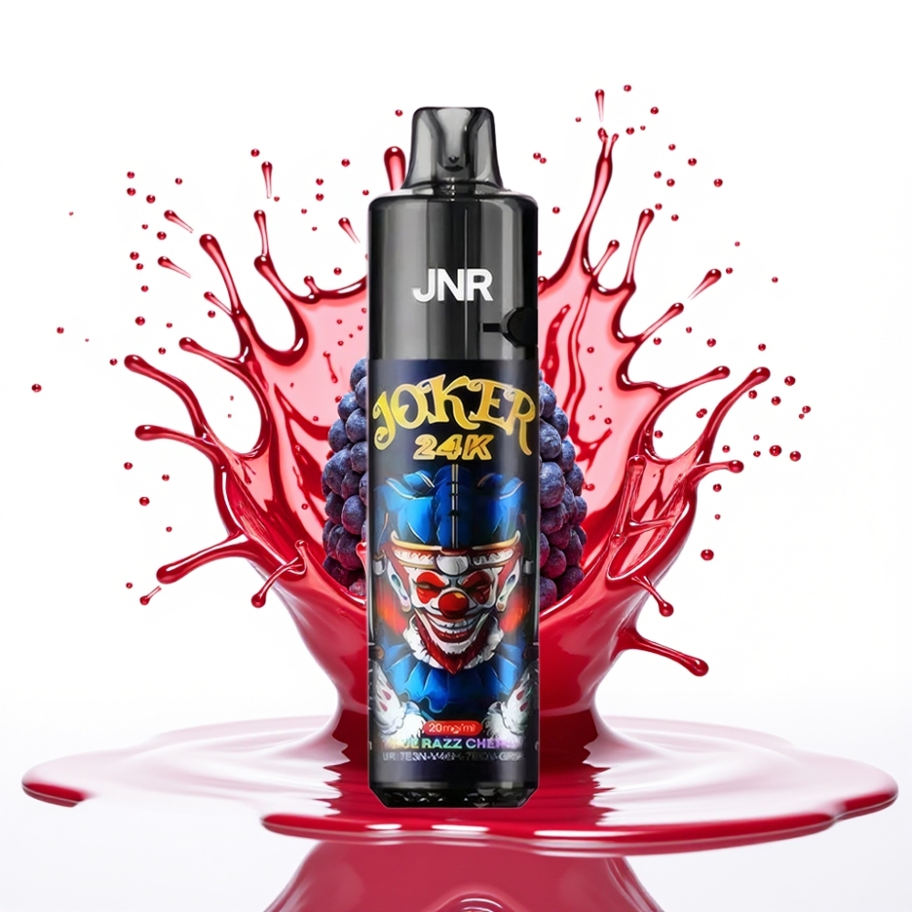 JNR Joker 24K Puffs Disposable Vape Zilā Aveņu Ķiršu Garša, 2+10ml Pārbēršams, 800mAh, 24000 Puffi