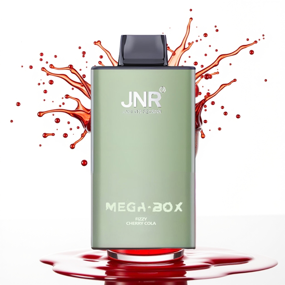 JNR Mega Box 25000 Pūti Disposable Vape – 30ml E-šķidrums, 850mAh, Dual Mesh Coil, Frizējošā Ķiršu Kola