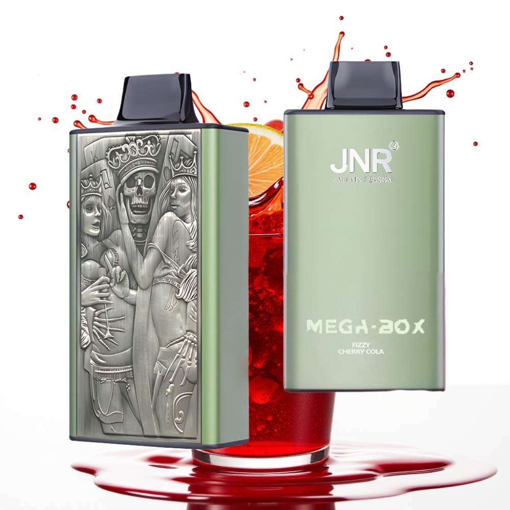 JNR Mega Box 25000 Pūti Disposable Vape – 30ml E-šķidrums, 850mAh, Dual Mesh Coil, Frizējošā Ķiršu Kola