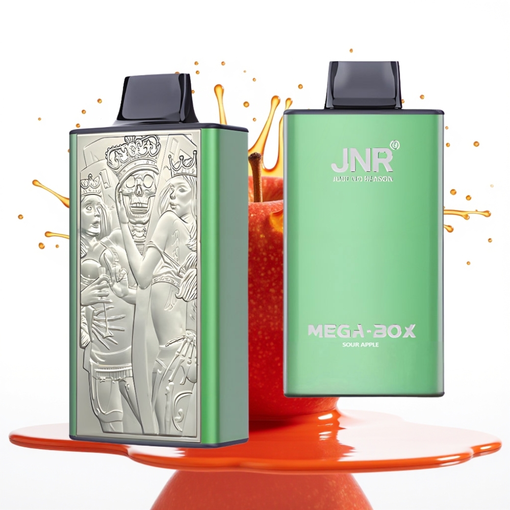 JNR Mega Box 25000 Puffs Disposable Vape Skābā ābols – 25000 pūkstas, 30ml, 850mAh, Type-C