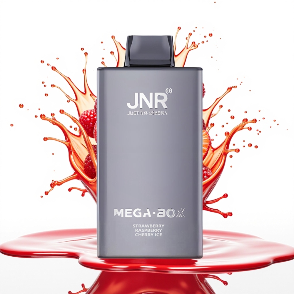 JNR Mega Box 25000 Puffs Disposable Vape Zemeņu Aveņu Ķiršu Ledus – 25000 Puffi, 30ml, 850mAh
