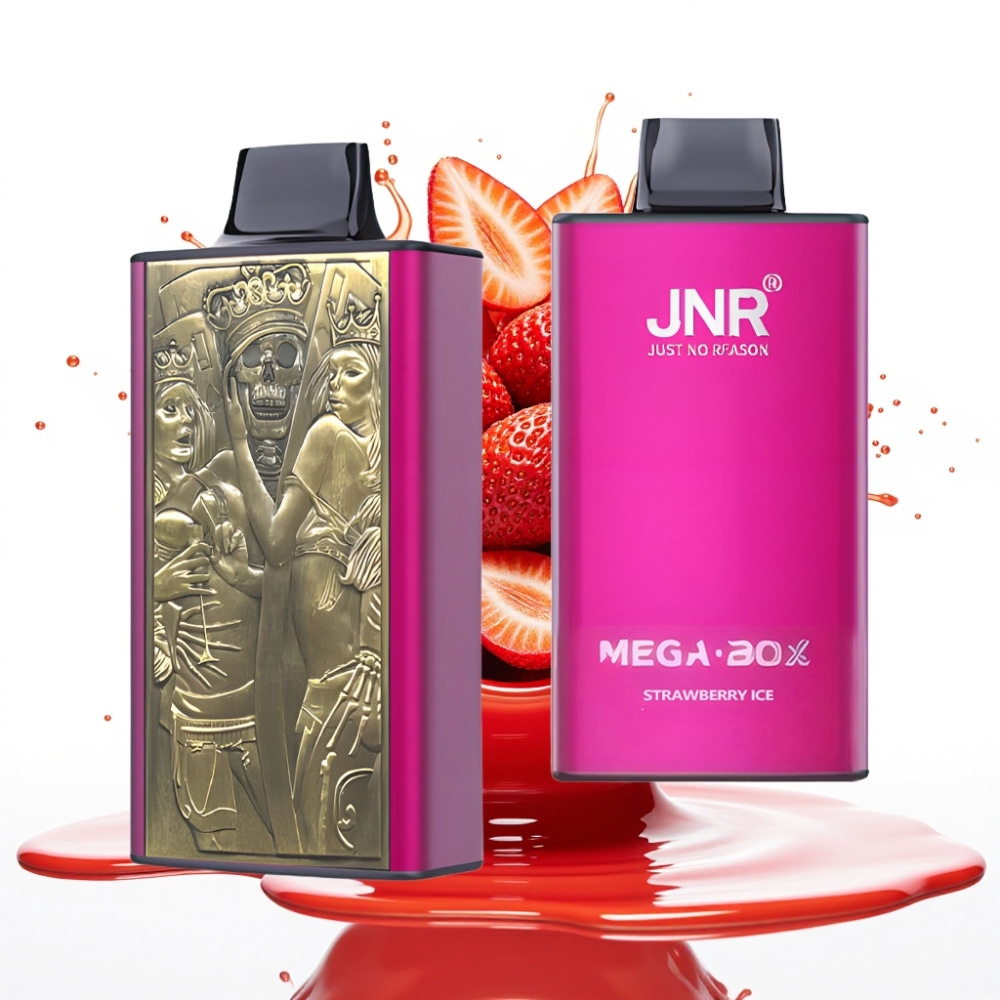 JNR Mega Box 25000 Puffs Disposable Vape Zemeņu Ledus – 25000 piepūšas, 30ml e-smēķe, 850mAh, Type-C