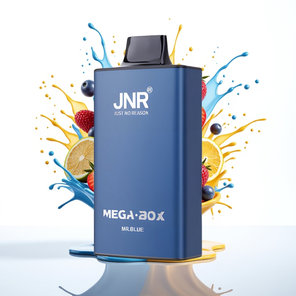 JNR Mega Box 25000 Puffs Izmetamā Veipa 30ml, 850mAh, 2% Nikotīna, Mr Zils