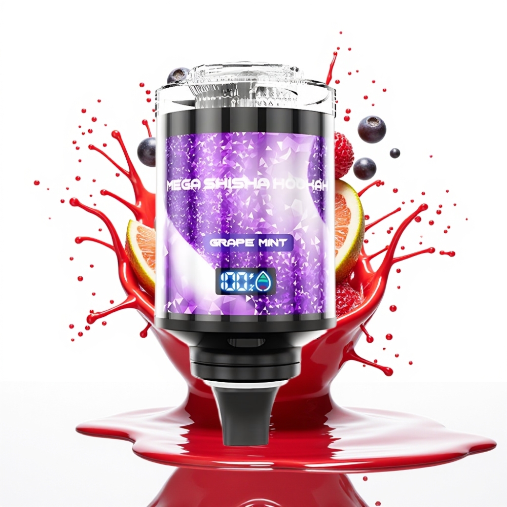 JNR Mega Shisha Hookah 100K Galda Saderība Vīnogu Mētra 60ml eŠķidrums 2200mAh Battery Type-C