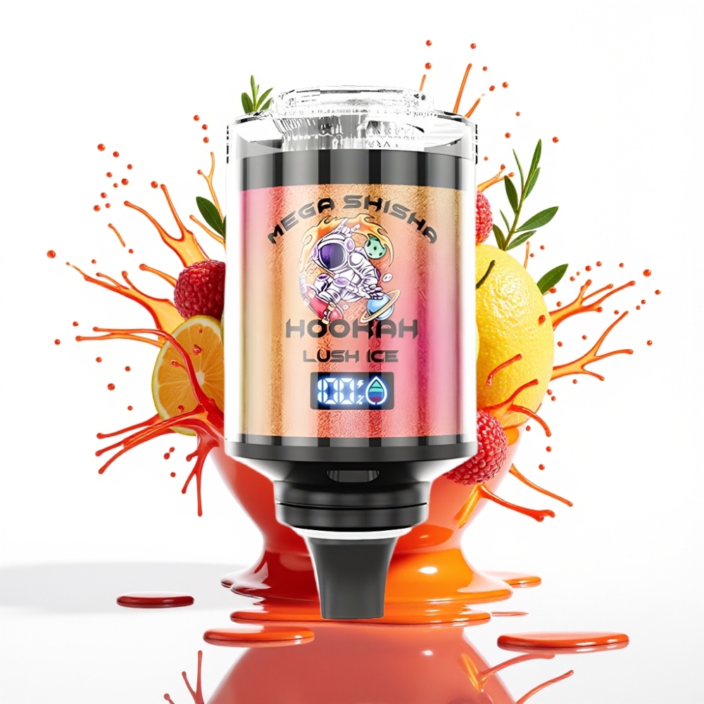 JNR Mega Shisha Hookah 100K Galda Saderamība Lush Ledus, 100000 puffs, 60ml, 2200mAh, Type-C