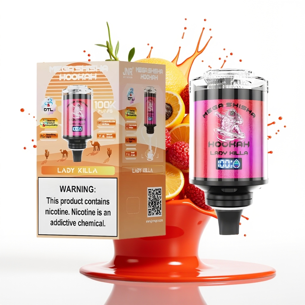 JNR Mega Shisha Hookah Desktop Compatibility 100K 2200mAh 60ml Lady Killa