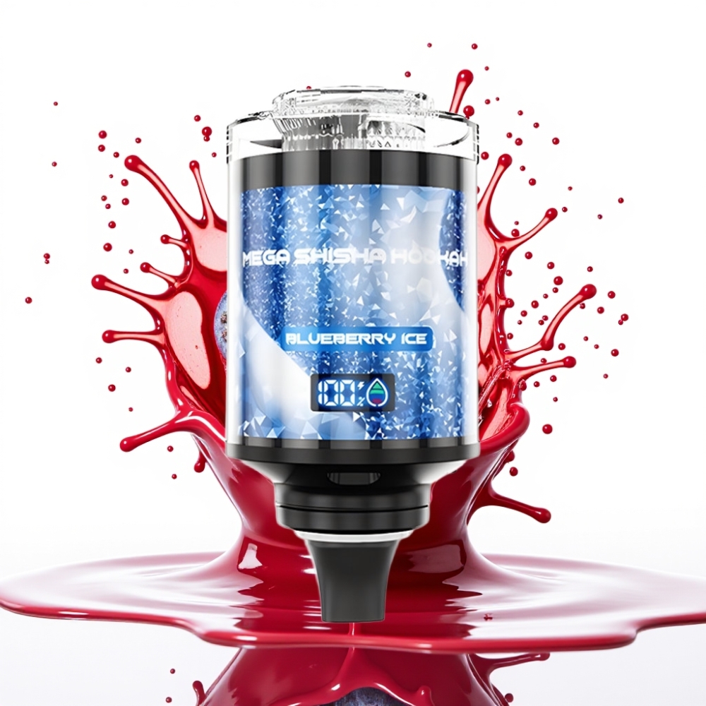 JNR Mega Shisha Hookah Desktop Kompatibilitāte 100K, 60ml, 2200mAh, Type-C, Zilā Gaisma