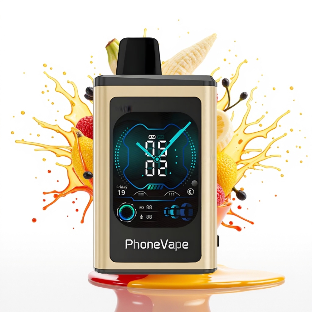 JNR PhoneVape 30000 puffs Disposable Vape Banānu Ledus, 850mAh, Turbo Režīms, Pilns Displeja Ekrāns