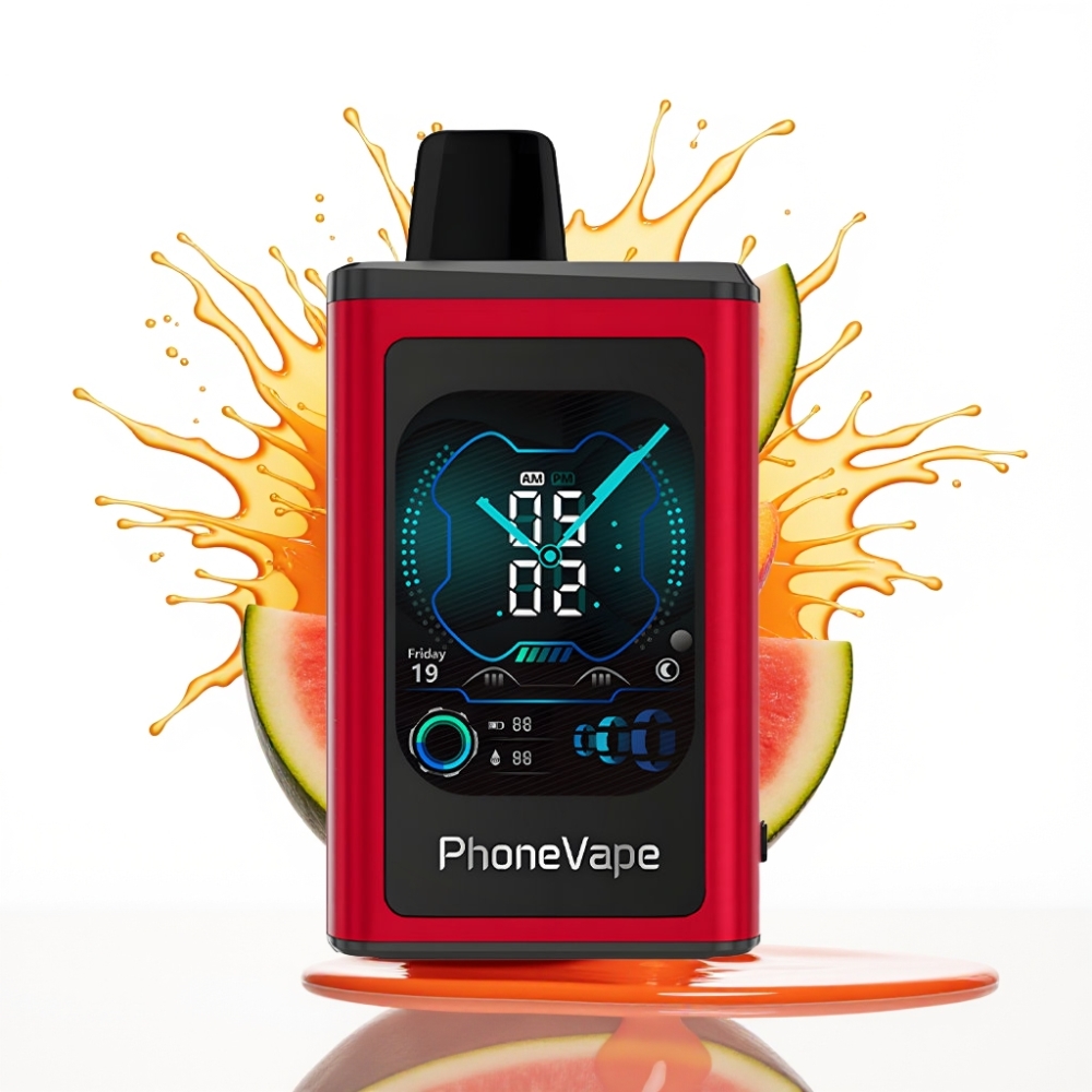 JNR PhoneVape 30000 puffs Disposable Vape Persiku Mango Arbūzu, 850mAh Type-C, Turbo Režīms, Pilns Displeja Ekrāns