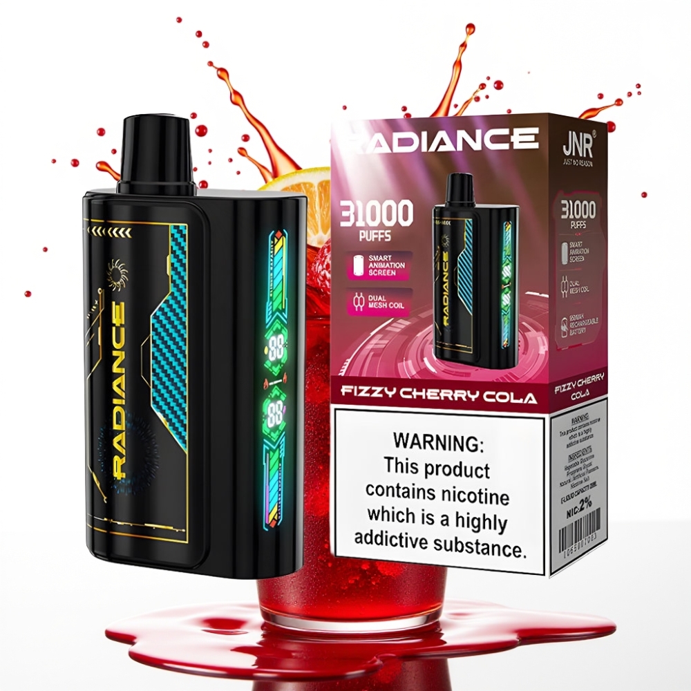 JNR Radiance 31000 Puffs Disposable Vape GAISĪ ŠĶEĻU KOLA – 28ml, 950 mAh, Type-C