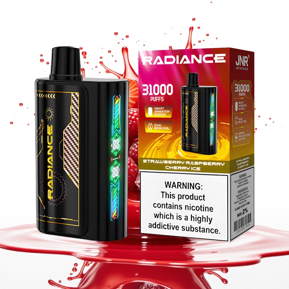 JNR Radiance 31000 Puffs Disposable Vape ZEMENEĻU AVEŅU ĶIRŠU LEDUS – 28ml, 950 mAh, Type-C