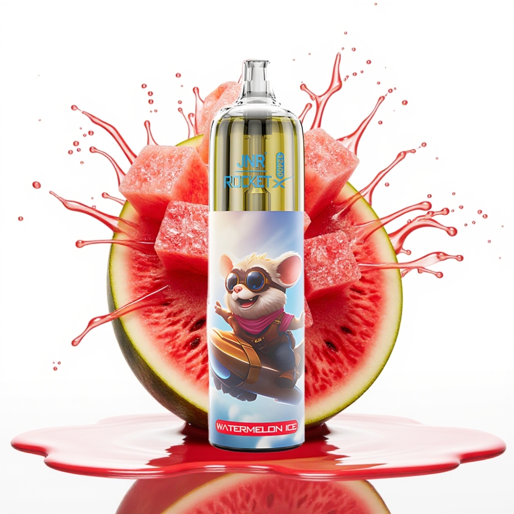 JNR Rocket-X 12400 Puffs Disposable Vape Arbūzu Ledus, 25ml e-Liquid, 1.2ohm Mesh Coil, RGB Gaismas