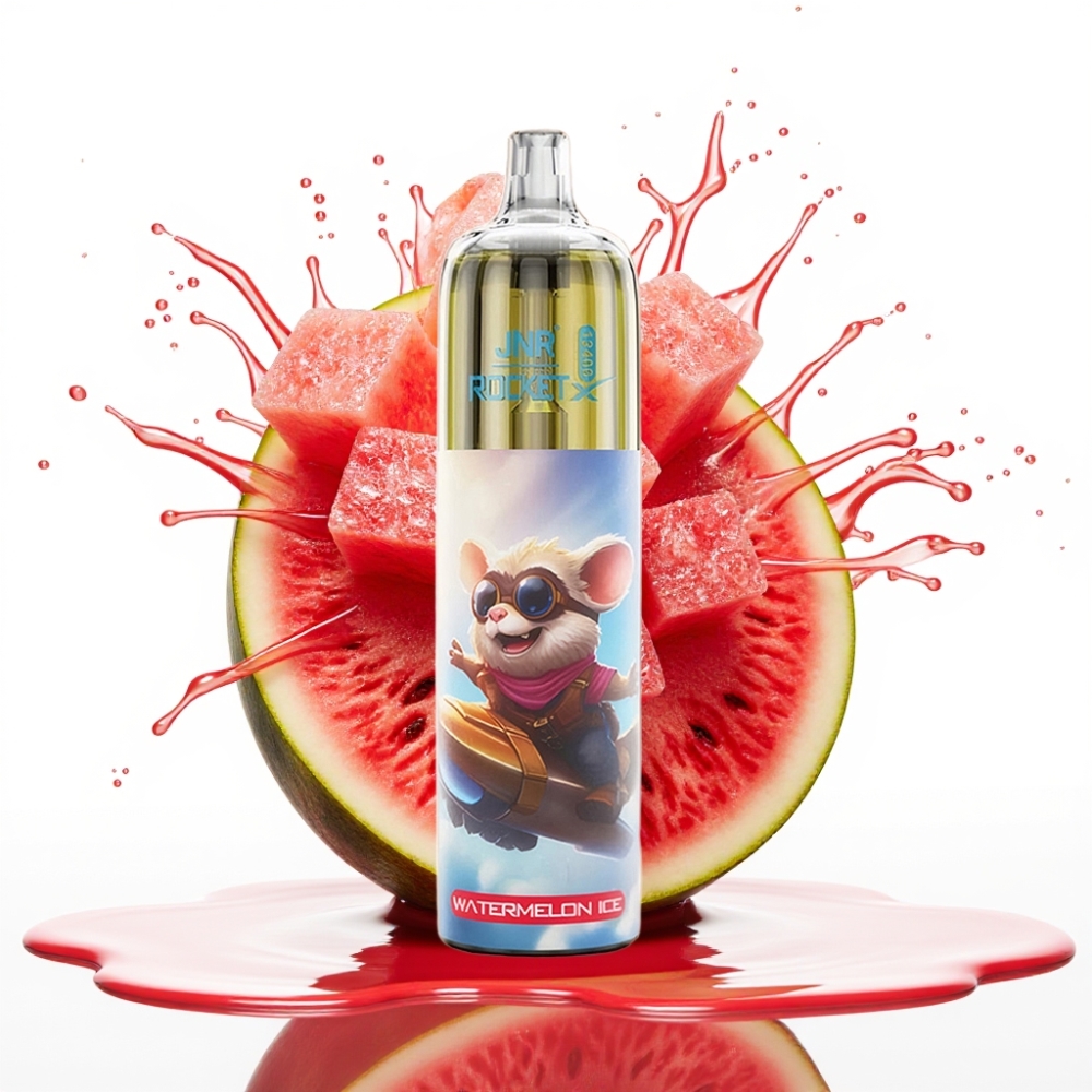 JNR Rocket-X 12400 Puffs Disposable Vape Arbūzu Ledus, 25ml e-Liquid, 1.2ohm Mesh Coil, RGB Gaismas