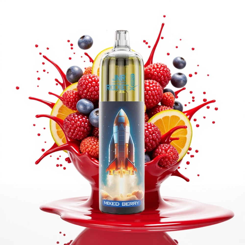 JNR Rocket-X 12400 Puffs Disposable Vape Jauktās Ogas – Adjustable Airflow, RGB lights, 1.2ohm Mesh Coil, Type-C Quick Charge