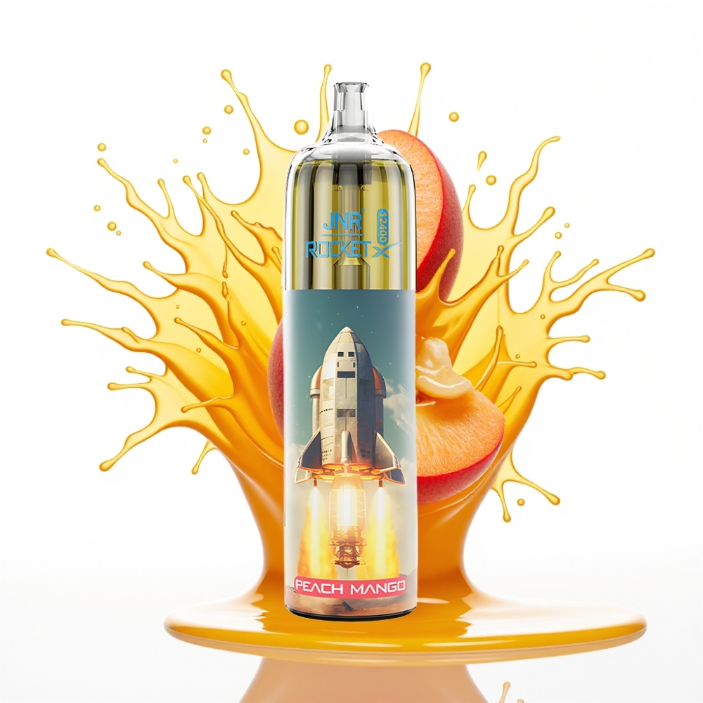 JNR Rocket-X 12400 Puffs Disposable Vape Persiku Mango, 25ml e-Liquids, 850mAh, Type-C Uzlāde
