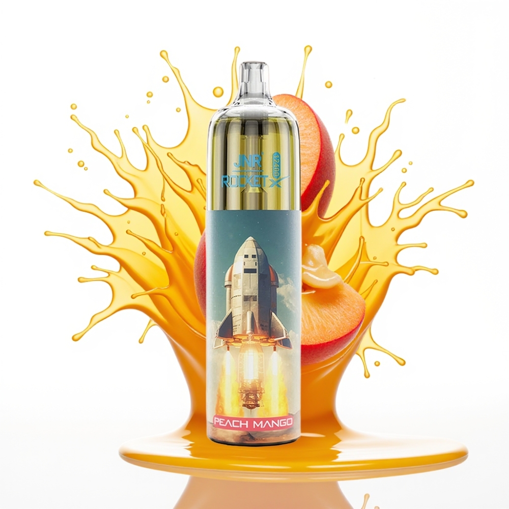 JNR Rocket-X 12400 Puffs Disposable Vape Persiku Mango, 25ml e-Liquids, 850mAh, Type-C Uzlāde
