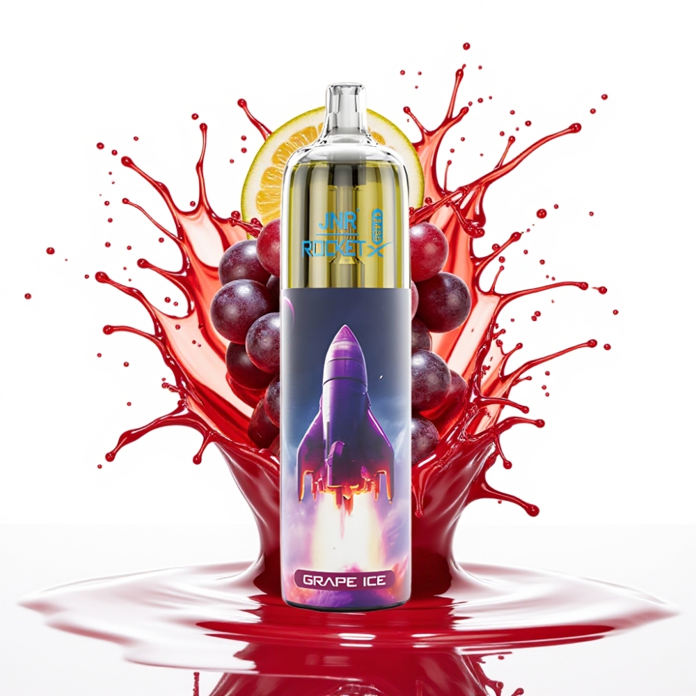 JNR Rocket-X 12400 Puffs Disposable Vape Vīnogu Ledus – Adjustable Airflow, RGB lights, 1.2ohm Mesh Coil