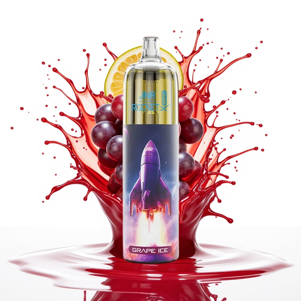 JNR Rocket-X 12400 Puffs Disposable Vape Vīnogu Ledus – Adjustable Airflow, RGB lights, 1.2ohm Mesh Coil