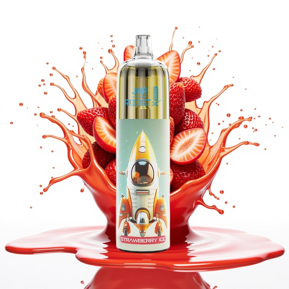 JNR Rocket-X 12400 Puffs Disposable Vape Zemeņu Ledus – 25ml e-Liquids, 850mAh, Type-C