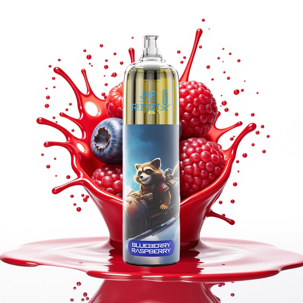 JNR Rocket-X 12400 Puffs Disposable Vape Zilā Gaileņu Aveņu, 25ml e-Likvīda, 850mAh, Tipa-C Uzlāde