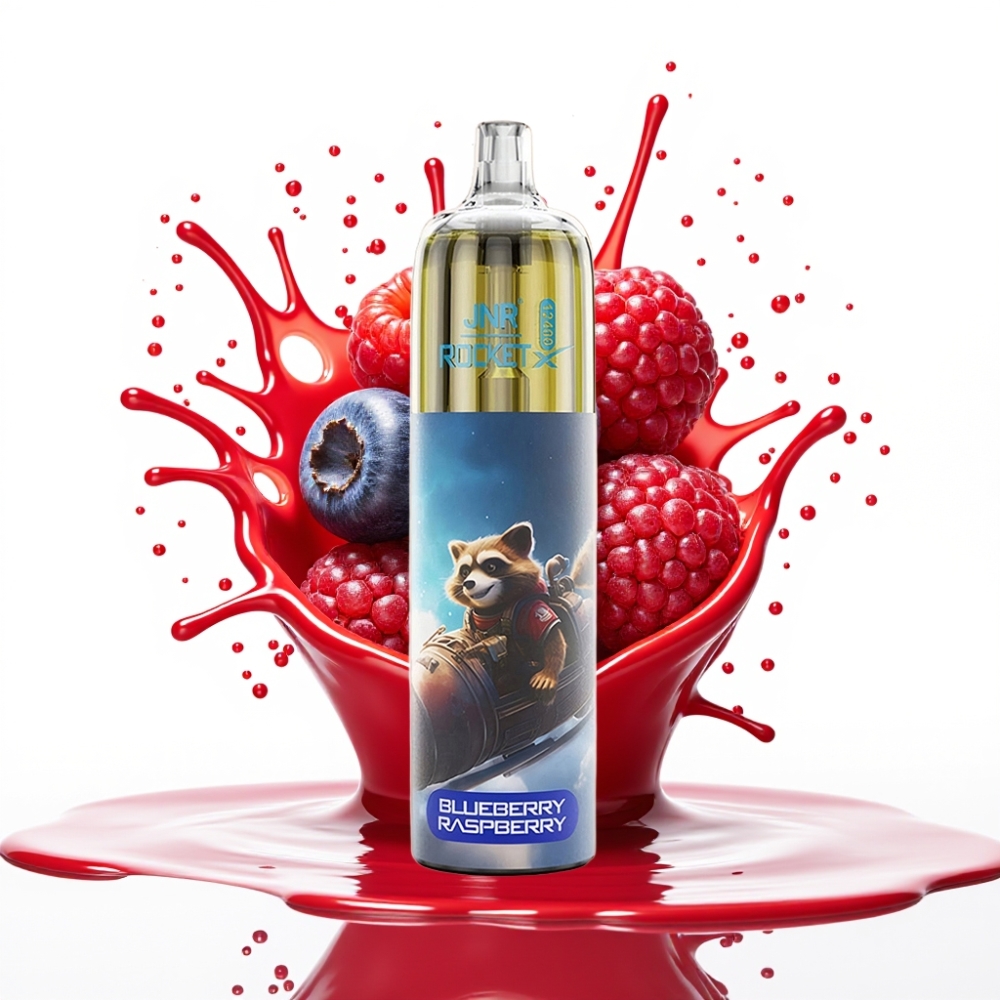JNR Rocket-X 12400 Puffs Disposable Vape Zilā Gaileņu Aveņu, 25ml e-Likvīda, 850mAh, Tipa-C Uzlāde