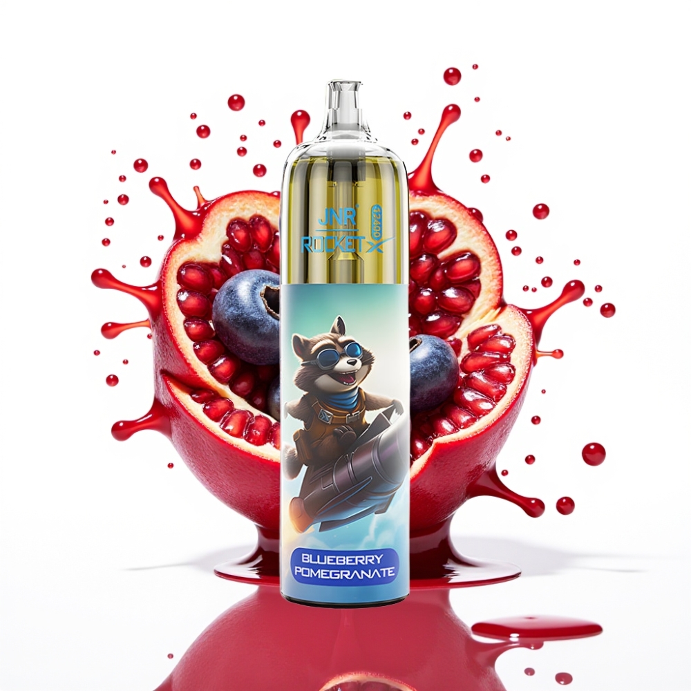 JNR Rocket-X 12400 Puffs Disposable Vape Zilā Melle / Granātābele — 25ml, 850mAh, Type-C