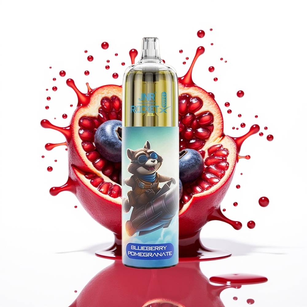 JNR Rocket-X 12400 Puffs Disposable Vape Zilā Melle / Granātābele — 25ml, 850mAh, Type-C