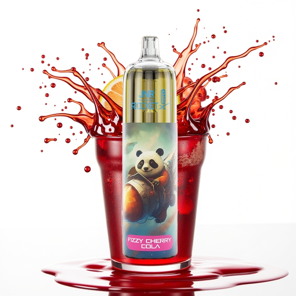 JNR Rocket-X 12400 Puffs Izmetamais Veips ar Regulējamu Gaisa Plūsmu, RGB Gaismām un 1.2ohm Sieta Spoli – Fizī Balzāma Ķiršu Kola