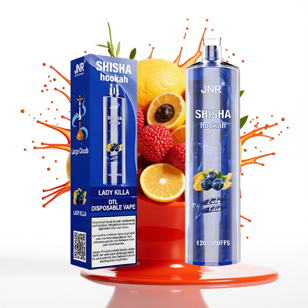JNR Shisha Hookah 12000 Puffs Disposable Vape Lady Killa, 24ml, 0.6Ω, Type-C