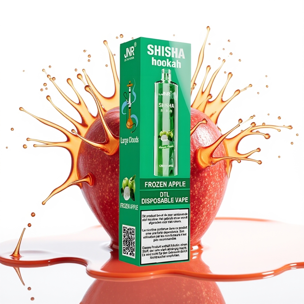 JNR Shisha Hookah 12000 Puffs Disposable Vape Saldēts ābols, 12000 Puffs, 750mAh, 24ml, 0.6 Ohm