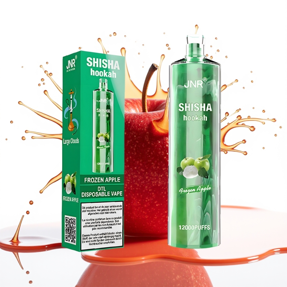 JNR Shisha Hookah 12000 Puffs Disposable Vape Saldēts ābols, 12000 Puffs, 750mAh, 24ml, 0.6 Ohm
