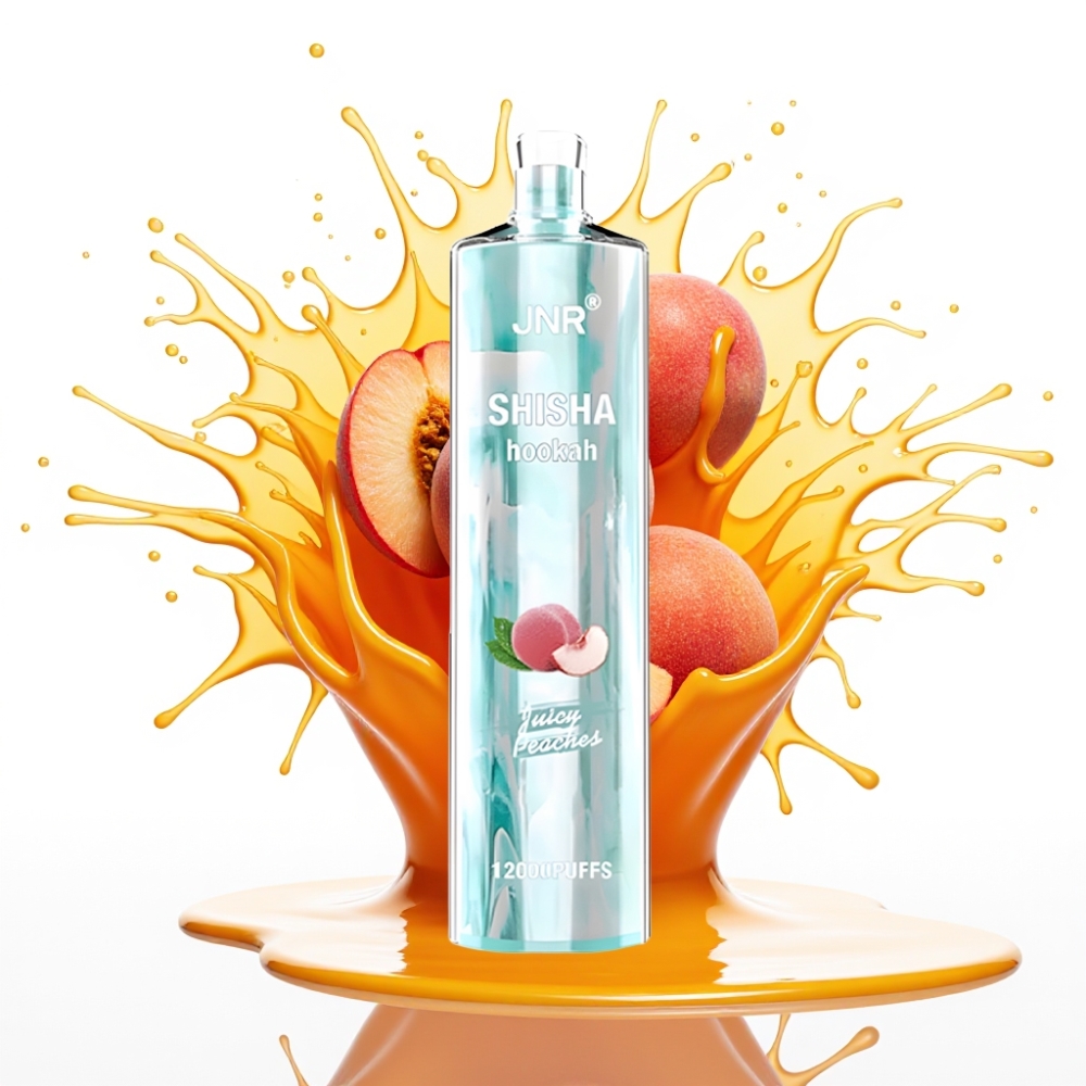 JNR Shisha Hookah 12000 Puffs Disposable Vape Sulas Persiki, 24ml, 750mAh, 0.6Ω
