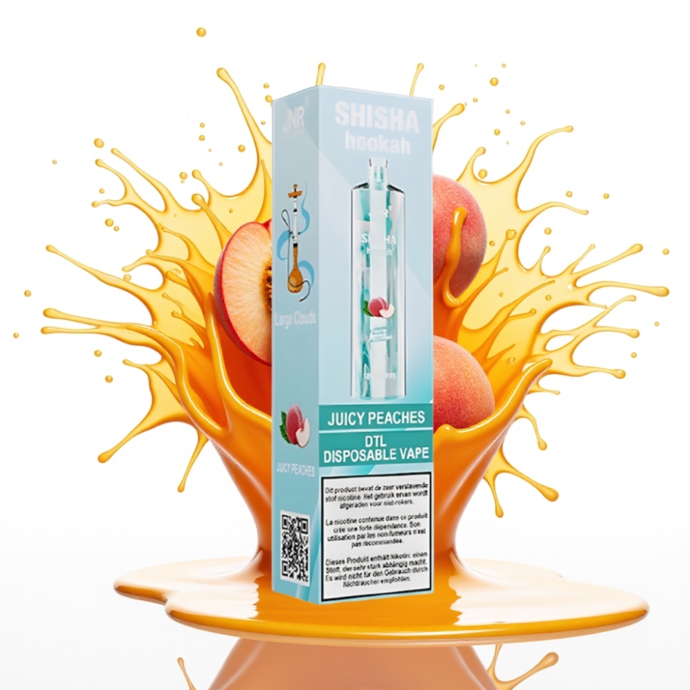 JNR Shisha Hookah 12000 Puffs Disposable Vape Sulas Persiki, 24ml, 750mAh, 0.6Ω