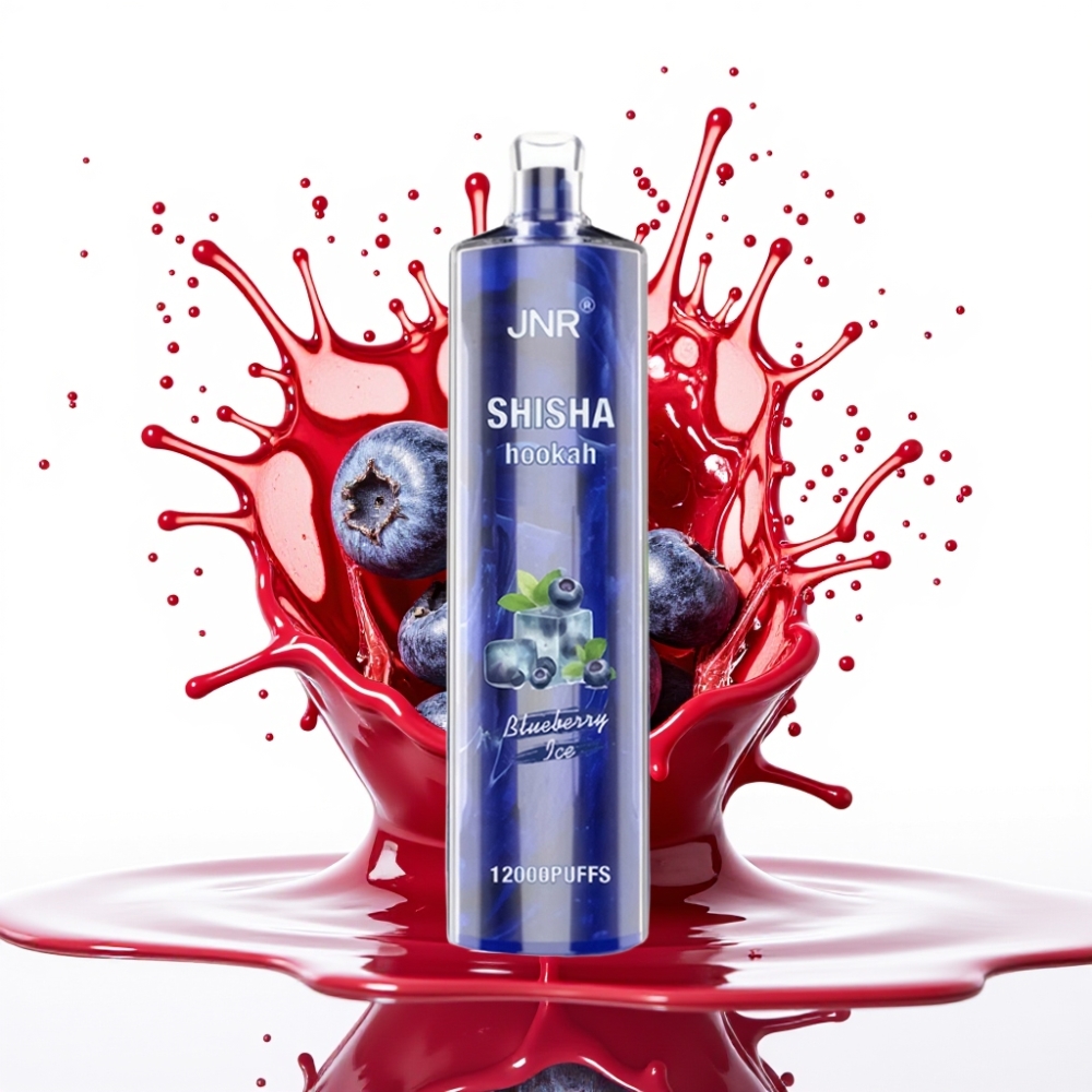 JNR Shisha Hookah 12000 Puffs Disposable Vape Zemenes Ledus 750mAh 24ml 0.6Ω