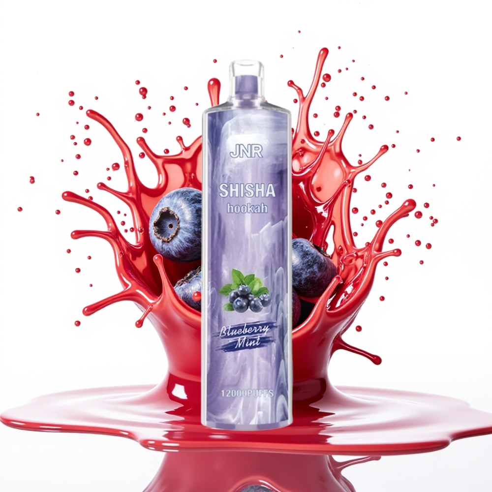 JNR Shisha Hookah 12000 Puffs Disposable Vape Zilā Mellenes Pēta 12000 Puffs, 750mAh, 24ml, 0.6Ω